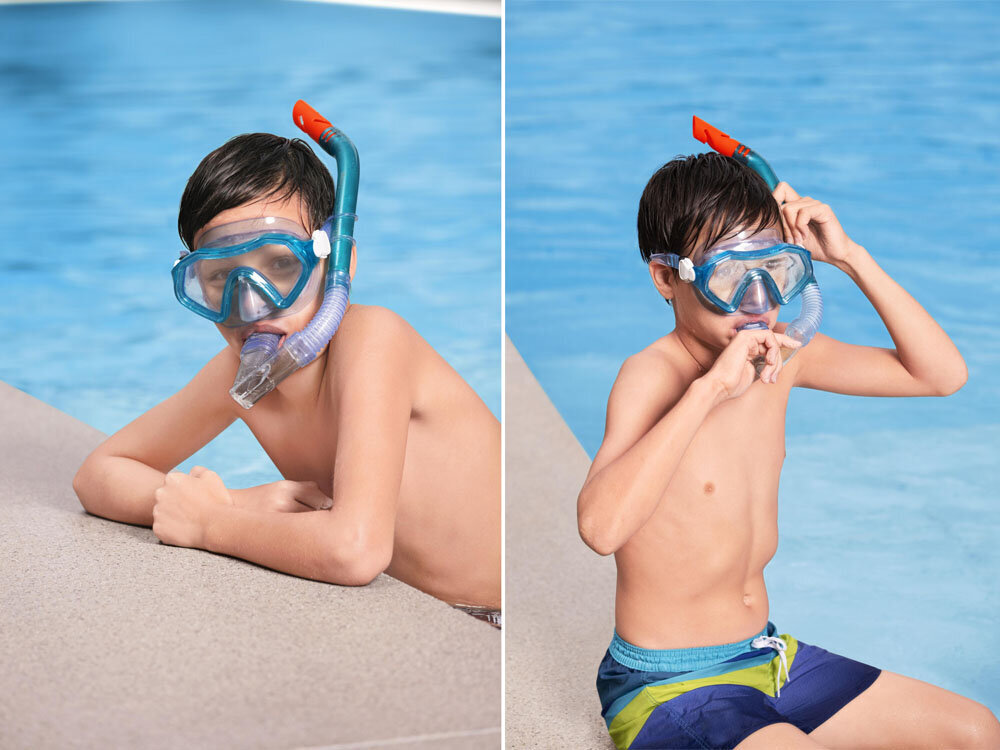 Uimedega sukeldumiskomplekt lastele - Bestway, sinine цена и информация | Snorgeldamise komplektid | kaup24.ee