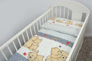 Kuueosaline voodipesu komplekt "Bears" 120x90x360, hall hind ja info | Beebide ja laste voodipesu | kaup24.ee