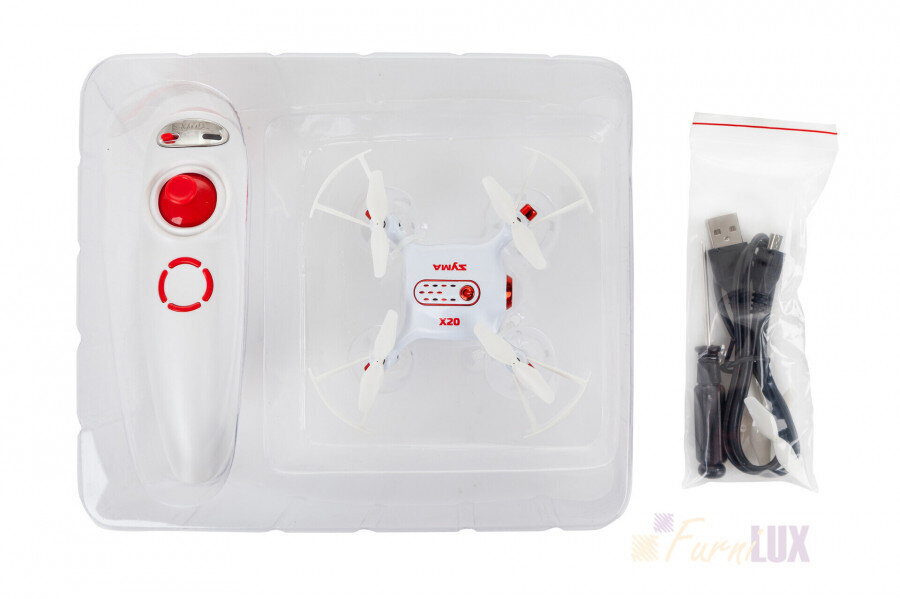 Syma X20-S droon (2,4 GHz, güroskoop, raadius kuni 20 m, 10,5 cm), valge hind ja info | Poiste mänguasjad | kaup24.ee