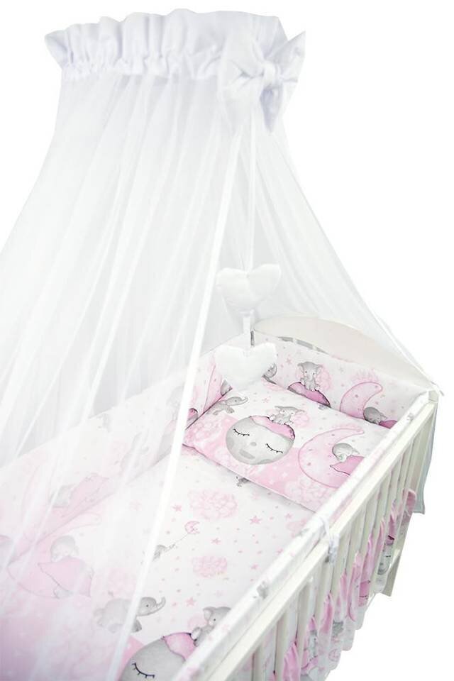 Kuueosaline voodipesu komplekt 120x90, roosa hind ja info | Beebide ja laste voodipesu | kaup24.ee