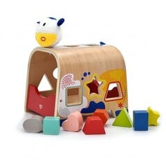 Puidust mänguasi koos vormidega - Lehm цена и информация | Развивающие игрушки | kaup24.ee