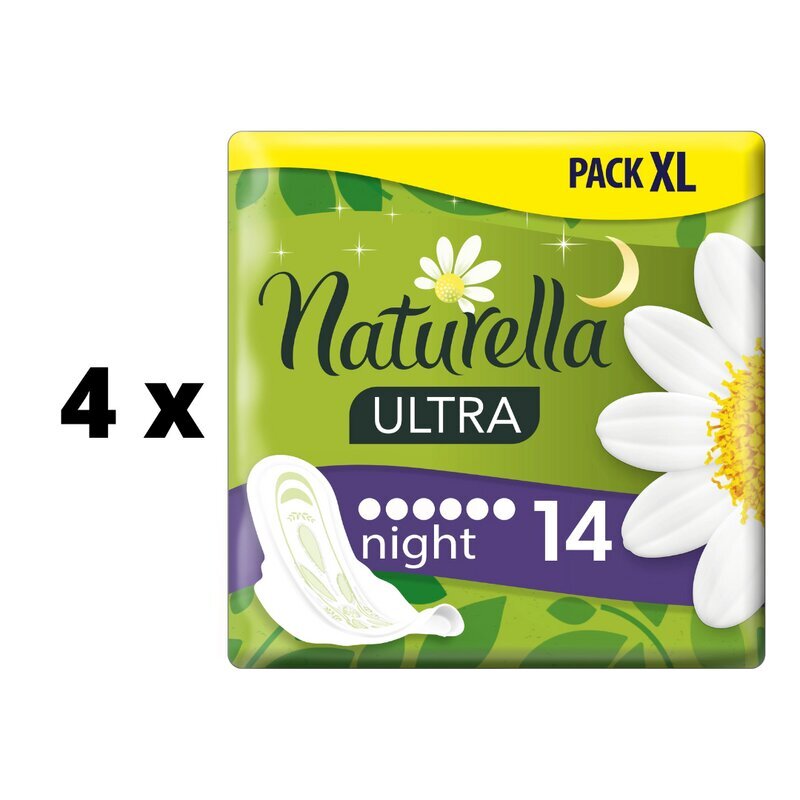 Hügieenipakid NATURELLA Night, 14 tk. x 4 tk. pakett hind ja info | Tampoonid, hügieenisidemed, menstruaalanumad | kaup24.ee