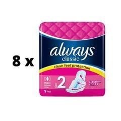 Hügieenilised pakendid ALATI Maxi, 9 tk. x 8 tk. pakett hind ja info | Tampoonid, hügieenisidemed, menstruaalanumad | kaup24.ee