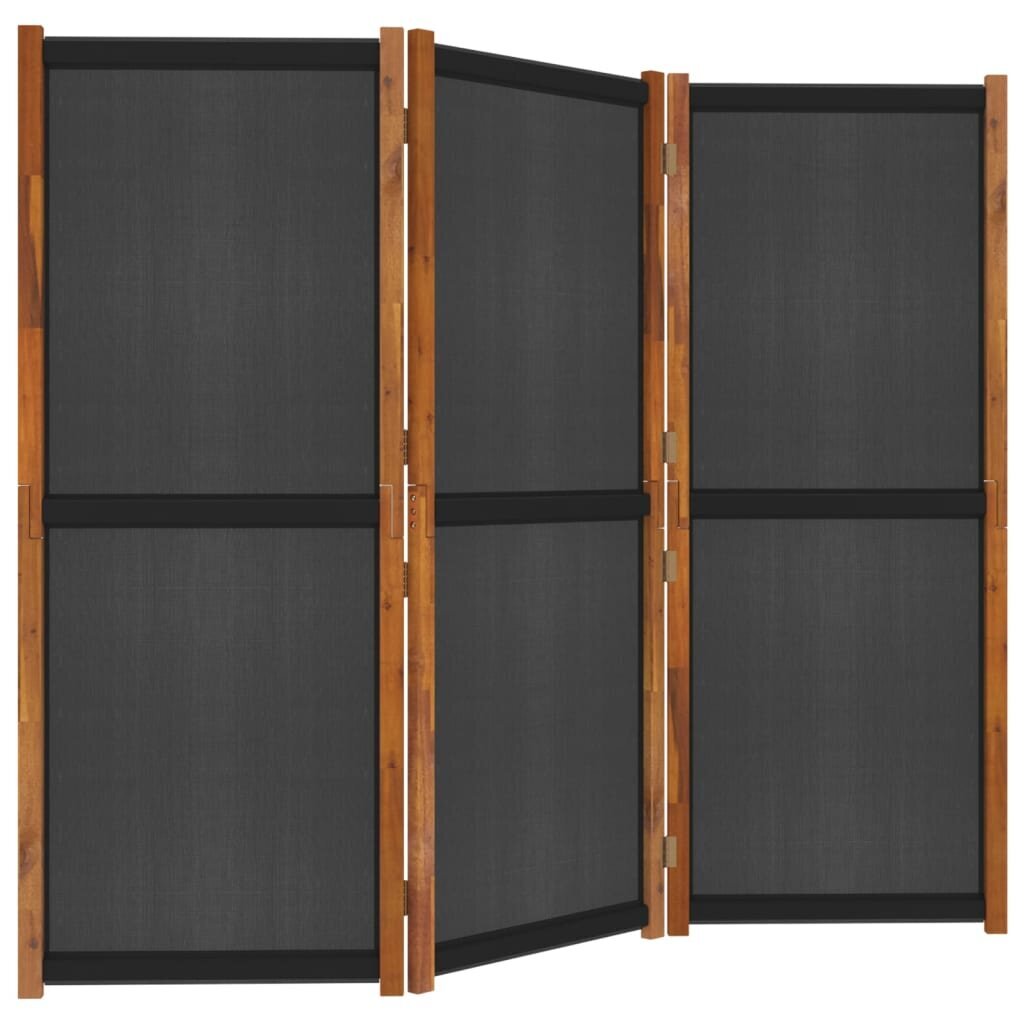 vidaXL 3 paneeliga ruumijagaja, must, 210 x 180 cm hind ja info | Sirmid ja vaheseinad | kaup24.ee