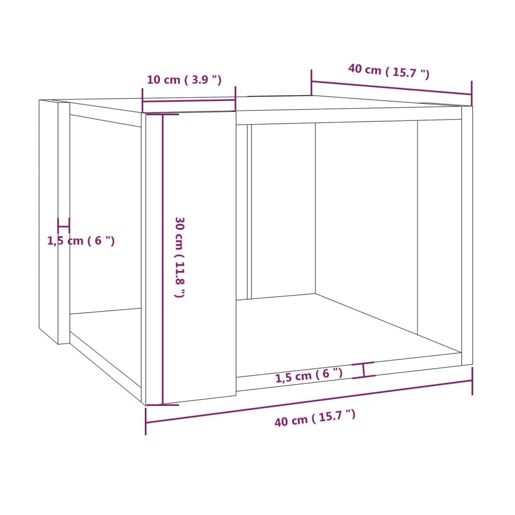 vidaXL kohvilaud, pruun tamm, 40 x 40 x 30 cm, tehispuit цена и информация | Diivanilauad | kaup24.ee