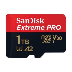 Mälukaart Sandisk Extreme Pro microSDXC 1TB 200/140 MB/s UHS-I U3 (SDSQXCD-1T00-GN6MA) hind ja info | Sandisk Mobiiltelefonid, foto-, videokaamerad | kaup24.ee