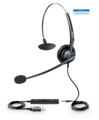 Yealink UH33 headphones/headset Wired Head-band Office/Call center Black hind ja info | Kõrvaklapid | kaup24.ee