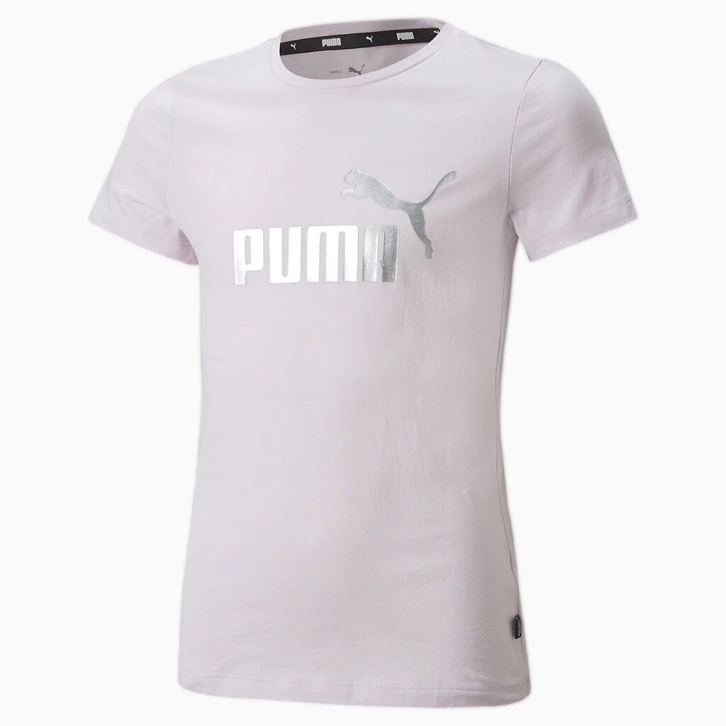 Laste T-särk Puma Essentials+ Logo Youth 846953*47, heleroosa 4064537664087 hind ja info | Tüdrukute särgid | kaup24.ee