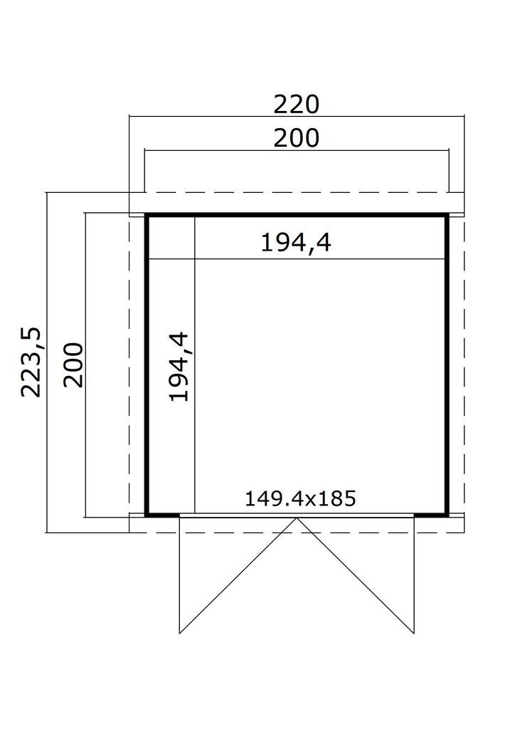 Aiakuur Kibuna1 3,8m² siledate nurkadega hind ja info | Kuurid ja aiamajad | kaup24.ee