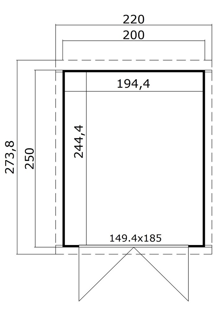 Aiakuur Kibuna2 4,8m² siledate nurkadega hind ja info | Kuurid ja aiamajad | kaup24.ee