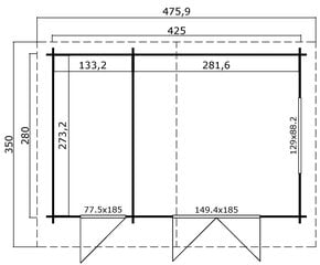 Aiamaja Keila34 11,4 m² kuuriga цена и информация | Садовые сараи, дровницы | kaup24.ee