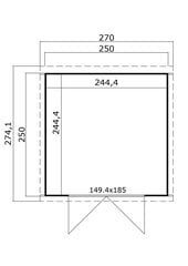 Aiakuur Kibuna3 6,0 m² sileda nurgaga цена и информация | Садовые сараи, дровницы | kaup24.ee