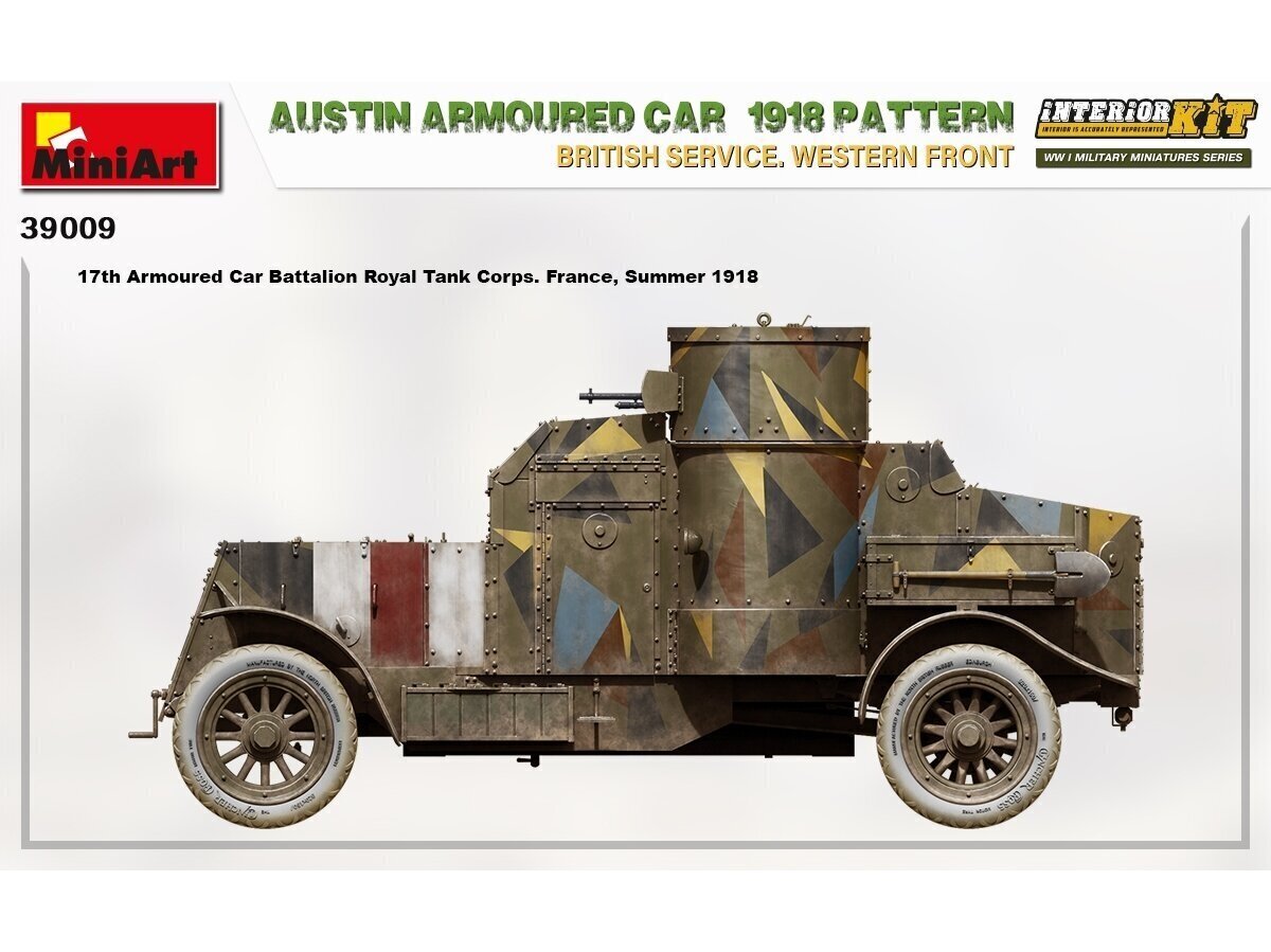 Liimitav mudel MiniArt Austin Armoured Car 1918 Pattern. British Service. Western Front . Interior Kit 1/35 hind ja info | Liimitavad mudelid | kaup24.ee