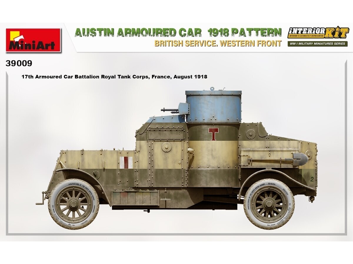 Liimitav mudel MiniArt Austin Armoured Car 1918 Pattern. British Service. Western Front . Interior Kit 1/35 hind ja info | Liimitavad mudelid | kaup24.ee