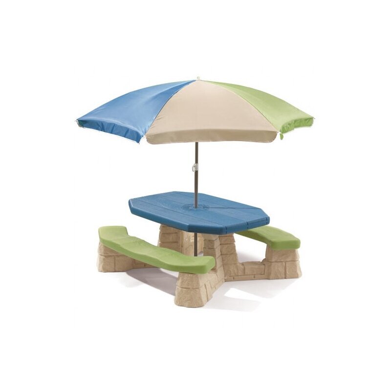Piknikulaud koos vihmavarjuga Step2 hind ja info | Laste õuemööbel | kaup24.ee