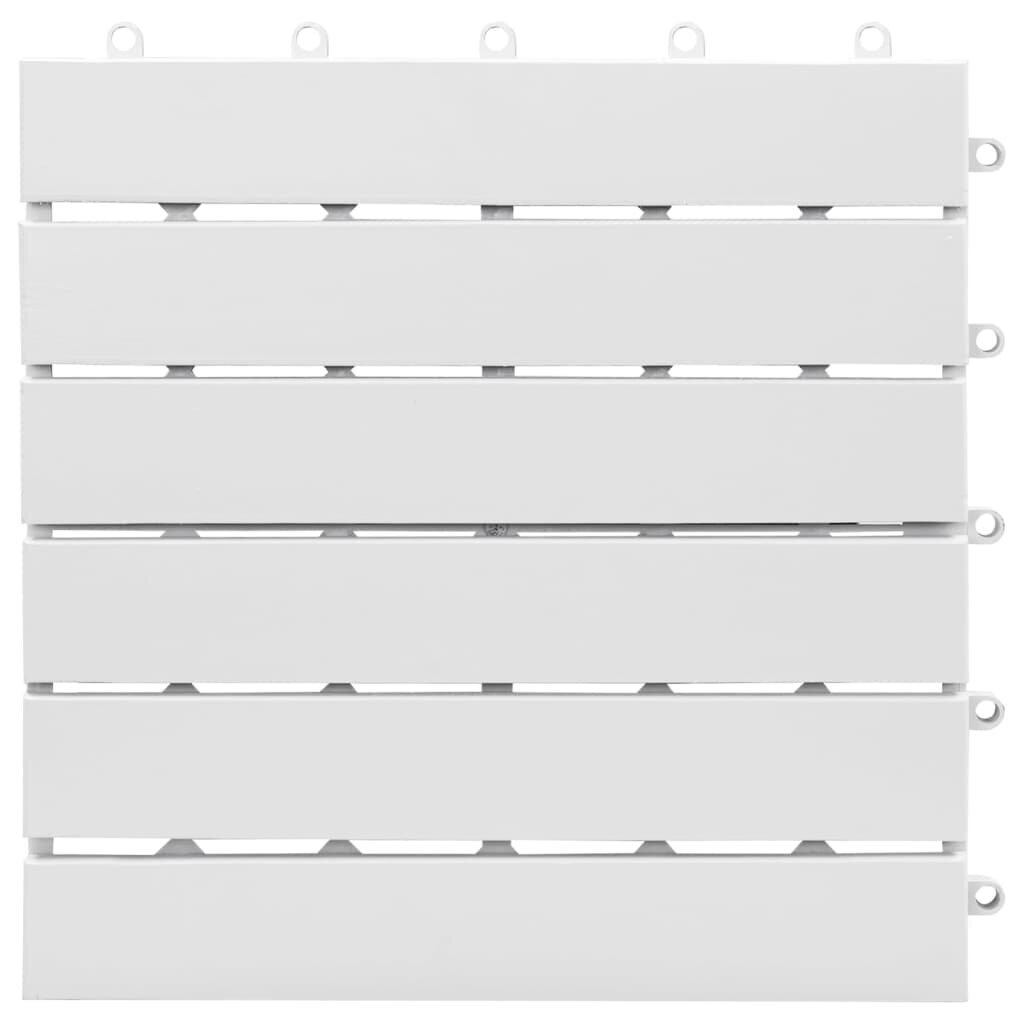 Terrassiplaat 30 tk vidaXL, valge, 30 x 30 cm, akaatsiapuit цена и информация | Terrassipõrandad | kaup24.ee