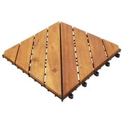 Terrassiplaat 20 tk vidaXL, pruun, 30 x 30 cm, akaatsiapuit hind ja info | Terrassipõrandad | kaup24.ee