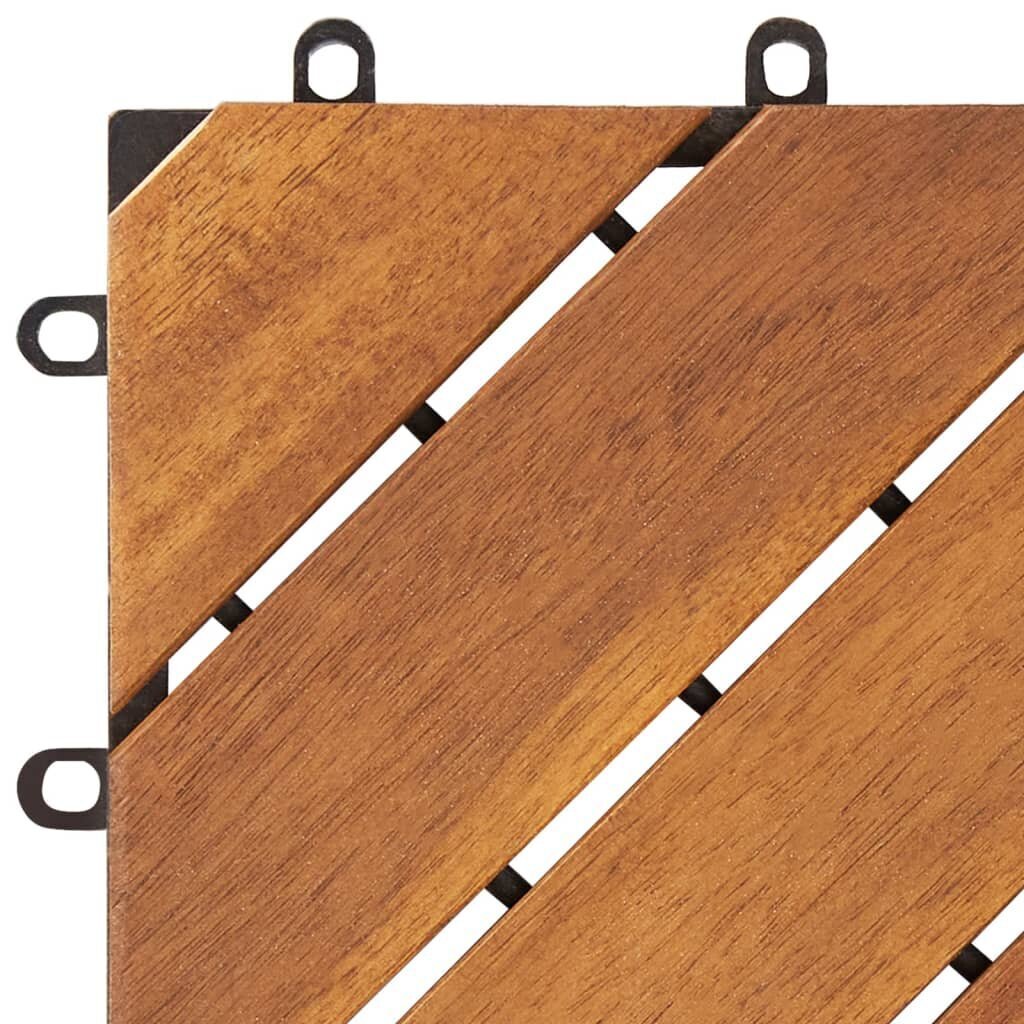 Terrassiplaat 30 tk vidaXL, pruun, 30 x 30 cm, akaatsiapuit hind ja info | Terrassipõrandad | kaup24.ee