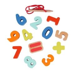 Puidust klotsid koos köiega - Numbrid цена и информация | Развивающие игрушки | kaup24.ee
