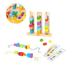 Деревянный пазл с формами и цветами - Tooky Toy цена и информация | Игрушки для малышей | kaup24.ee