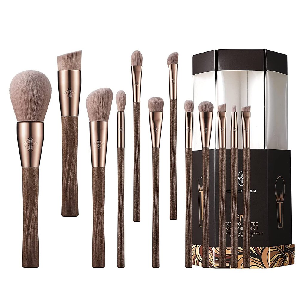 Eigshow Ecopro 12-osaline pintslikomplekt Eco Coffee Makeup цена и информация | Meigipintslid, -käsnad | kaup24.ee