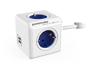 Allocacoc pikendusjuhe PowerCube USB, 1,5m, sinine цена и информация | Pikendusjuhtmed, kaablid | kaup24.ee
