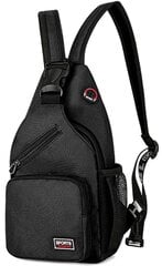 Маленький спортивный рюкзак, сумка мужская T108, черный цена и информация | Мужские сумки | kaup24.ee