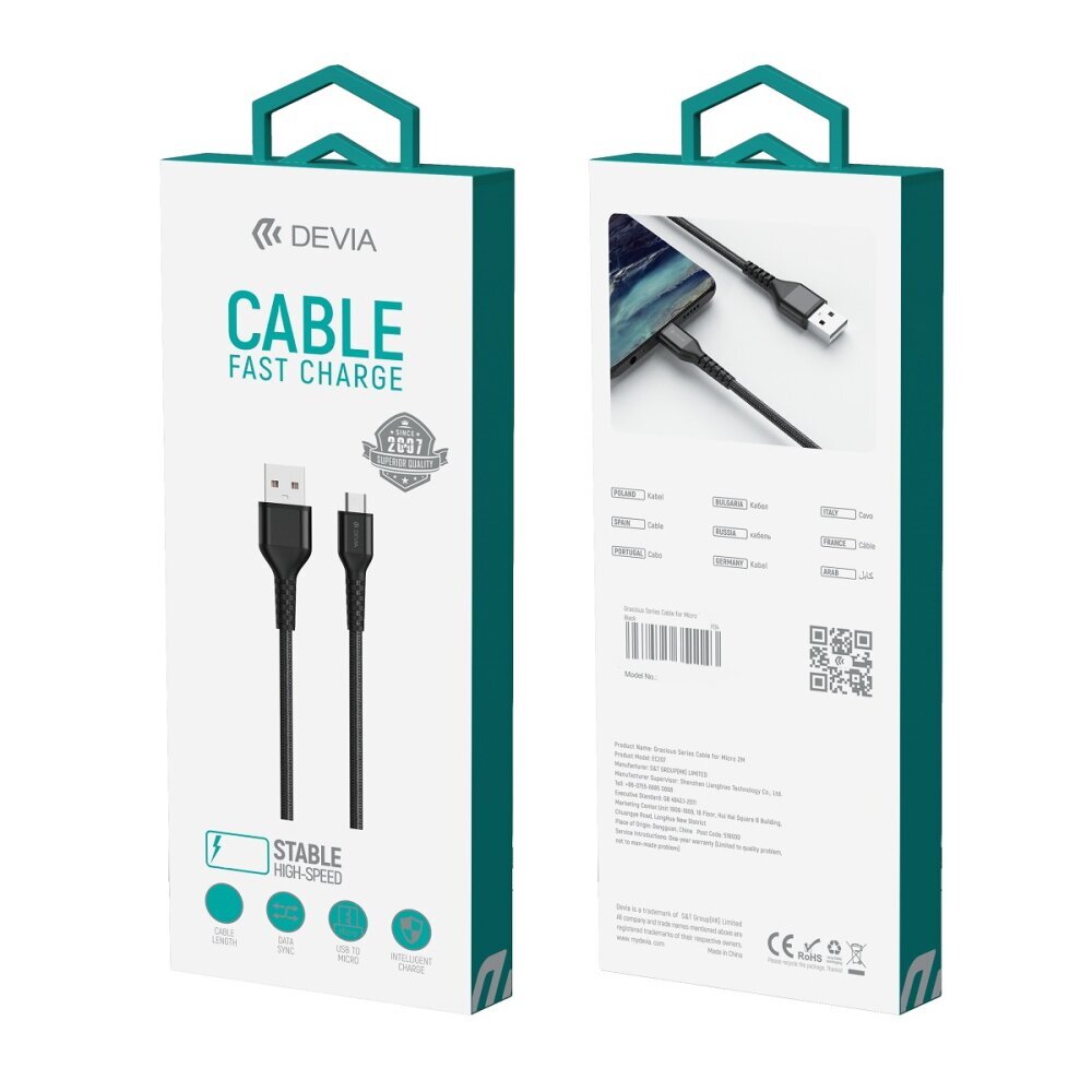 Devia Gracious USB - MicroUSB цена и информация | Mobiiltelefonide kaablid | kaup24.ee