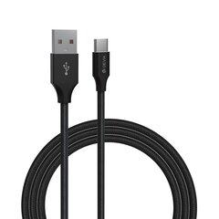 Кабель Devia Gracious USB - USB-C, 1,0 м, 2,4A, чёрный цена и информация | Кабели для телефонов | kaup24.ee