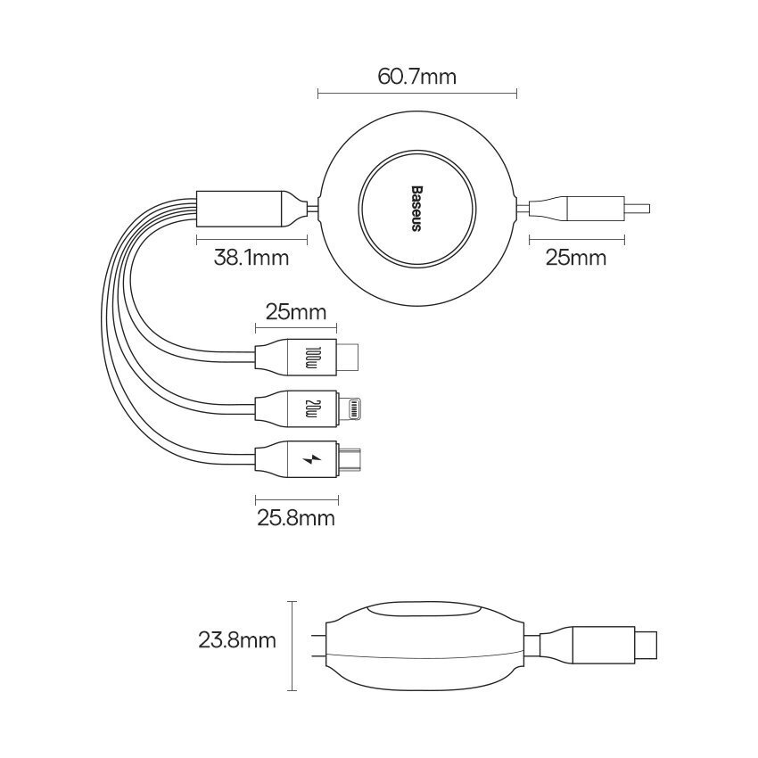 Baseus Bright Mirror 2 3in1 CAMJ010203 цена и информация | Mobiiltelefonide kaablid | kaup24.ee