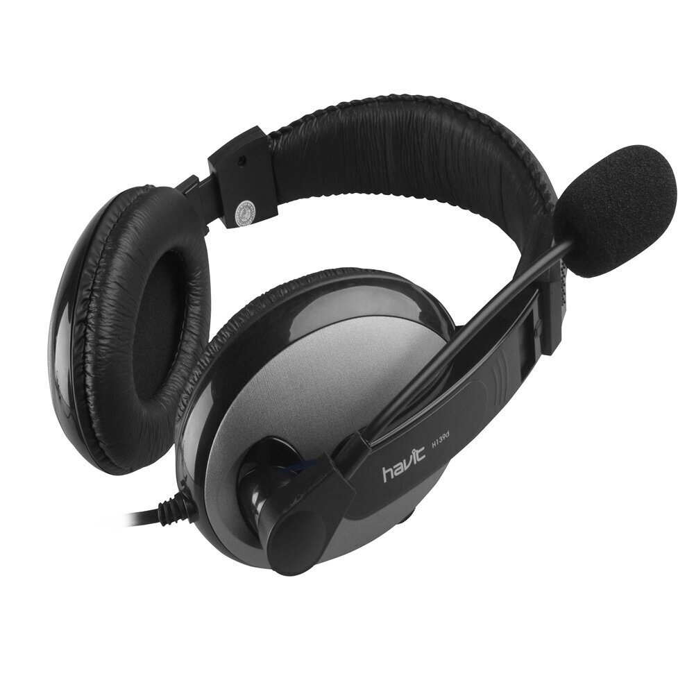 HAVIT wired headphones H139d on-ear with microphone steel-grey hind ja info | Kõrvaklapid | kaup24.ee
