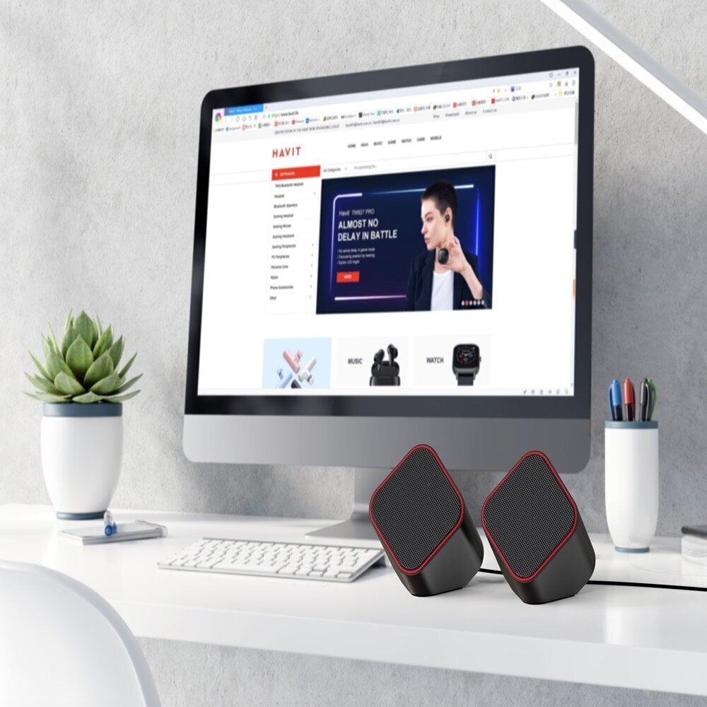 HAVIT computer speakers 2.0 HV-SK473 black-red цена и информация | Kõlarid | kaup24.ee