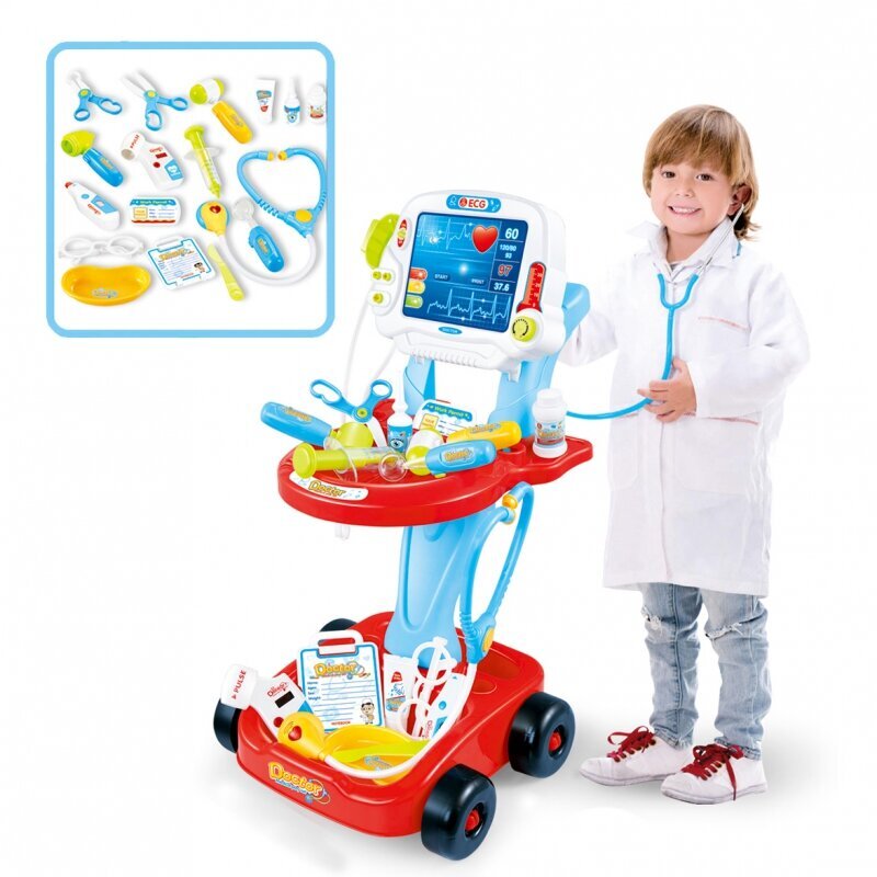 Laste arstikomplekt Little Doctor's Set Woopie, 17 tükki, sinine цена и информация | Arendavad mänguasjad | kaup24.ee