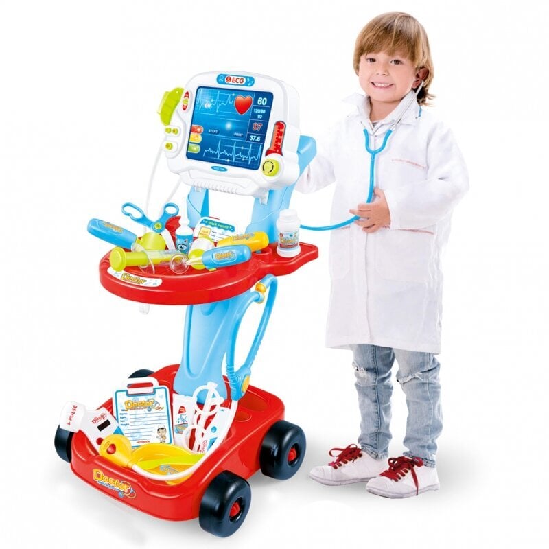 Laste arstikomplekt Little Doctor's Set Woopie, 17 tükki, sinine цена и информация | Arendavad mänguasjad | kaup24.ee