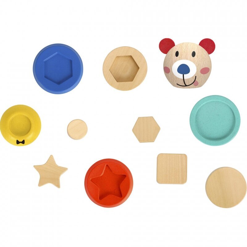 Puidust puzzle Tooky mänguasi - Teddy Bear hind ja info | Imikute mänguasjad | kaup24.ee