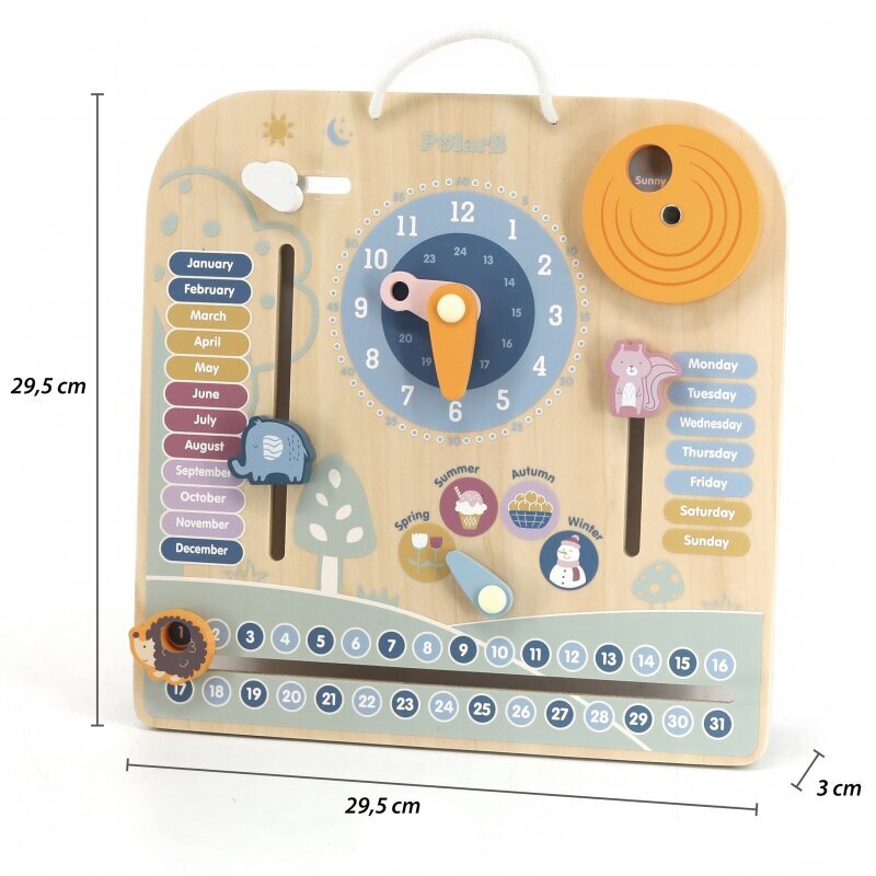 Puidust kalender ja kell Viga PolarB hind ja info | Arendavad mänguasjad | kaup24.ee