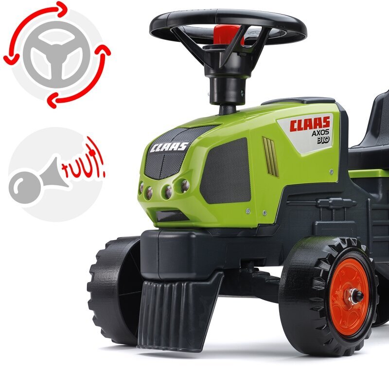 Laste traktor koos haagisega - Baby Claas Axos 310, roheline цена и информация | Poiste mänguasjad | kaup24.ee