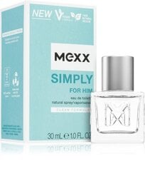 Parfüümvesi Mexx Simply EDT meestele 30 ml hind ja info | Meeste parfüümid | kaup24.ee