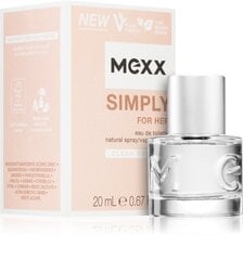 Parfüümvesi Mexx Simply EDT naistele 20 ml hind ja info | Meeste parfüümid | kaup24.ee