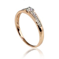 Sõrmus punasest kullast briljandiga Diamond Sky "Malori", proov 585 4752263018112 hind ja info | Sõrmused | kaup24.ee