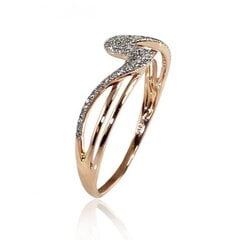 Золотое кольцо для женщин Diamond Sky Sea Wave II 4752263018181 цена и информация | Кольцо | kaup24.ee
