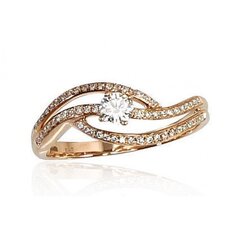 Золотое кольцо для женщин Diamond Sky Golden Wave VI 4752263018280 цена и информация | Кольцо | kaup24.ee