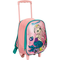 Laste seljakott Mermaid ratastel 30 x 10 x 37cm, C 88994 цена и информация | Школьные рюкзаки, спортивные сумки | kaup24.ee