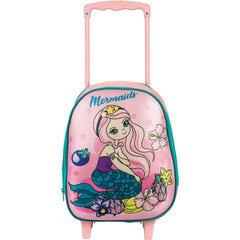 Laste seljakott Mermaid ratastel 30 x 10 x 37cm, C 88994 цена и информация | Школьные рюкзаки, спортивные сумки | kaup24.ee