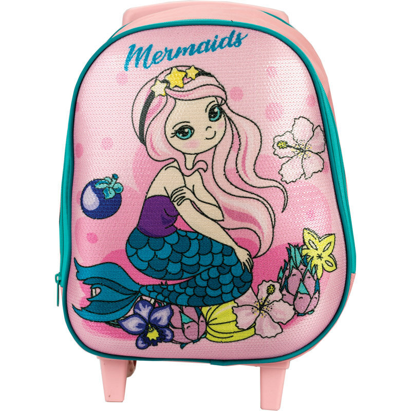 Laste seljakott Mermaid ratastel 30 x 10 x 37cm, C 88994 hind ja info | Koolikotid, sussikotid | kaup24.ee