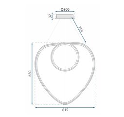 Loop LED rippvalgusti + kaugjuhtimispult APP796-cp must цена и информация | Люстры | kaup24.ee