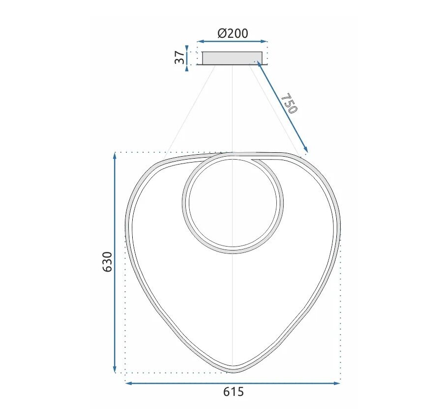 Loop LED rippvalgusti + kaugjuhtimispult APP796-cp must hind ja info | Rippvalgustid | kaup24.ee