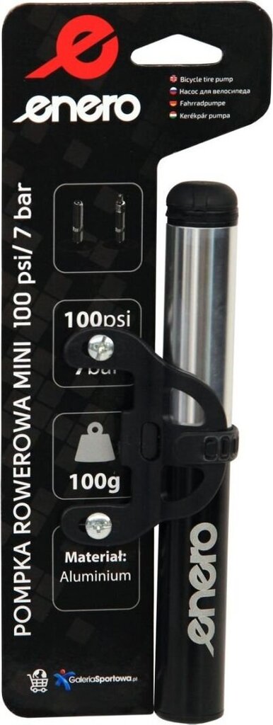 Jalgratta minipump Enero 22x191mm, must цена и информация | Rattapumbad | kaup24.ee