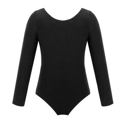 Tüdrukute body pikkade varrukatega, must цена и информация | Рубашки для девочек | kaup24.ee
