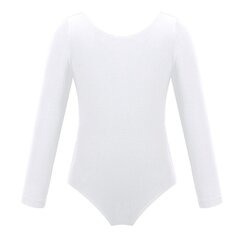 Tüdrukute body pikkade varrukatega, valge цена и информация | Рубашки для девочек | kaup24.ee